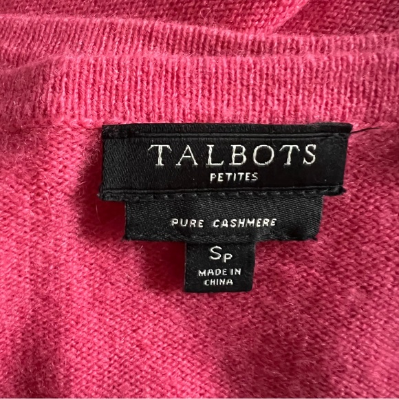 Talbots 100% Cashmere pink long sleeve petite sweater size sp - Picture 6 of 7